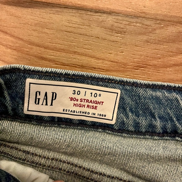 Gap 90s straight high rise jeans Waist 30/ Size 10 Short! - Picture 4 of 9